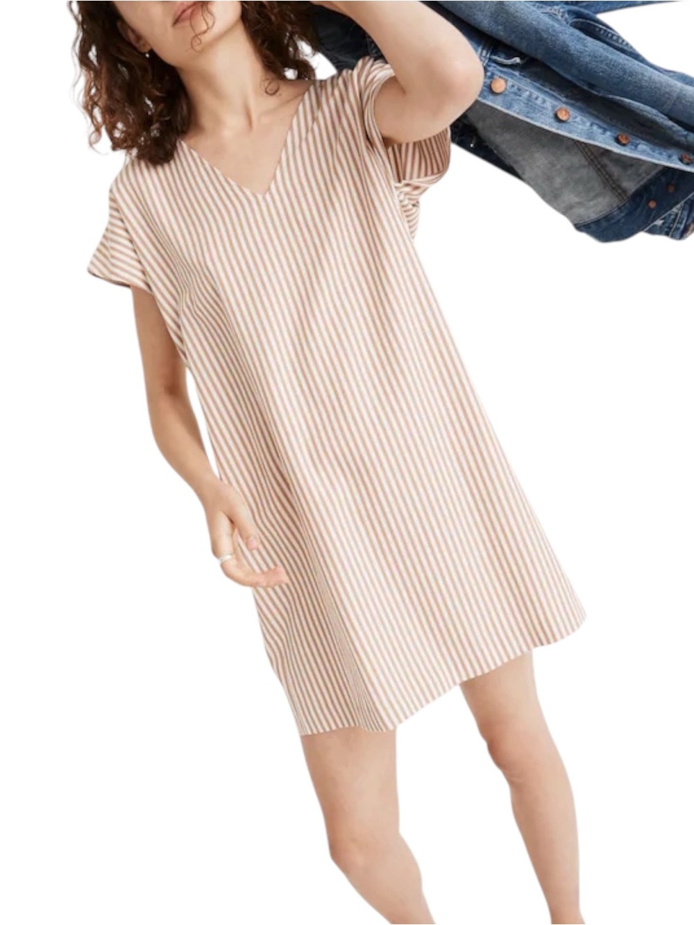 Madewell Striped Button-Back Easy Dress York Stripe Earthen Clay Women’s Medium